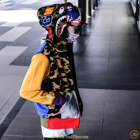  BAPE® 1st Camo Crazy Shark Full Zip Hoodie Multi 