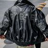 SUPREME BOMBER LEATHER BLACK (HẾT HÀNG)