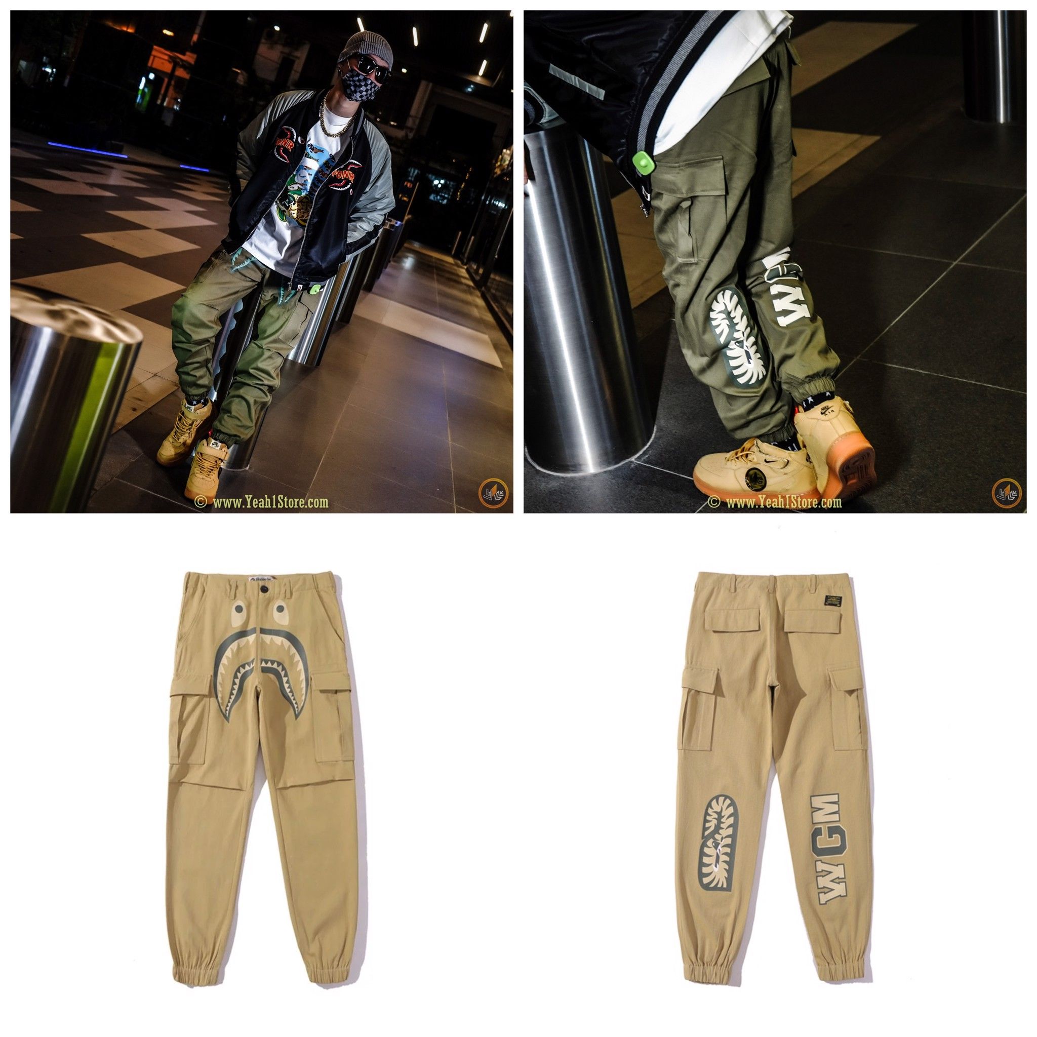 A BATHING APE Men's Multi Pocket Wide Fit Silhouette Pants SAND CAMO  Pattern JPN | eBay