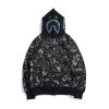 BAPE® Space Camo Shark Full Zip Hoodie Black