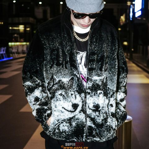  Supreme Wolf Fleece Jacket Black (HẾT HÀNG) 