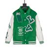 L - V Varsity Leather Jacket Green (BEST VERSION)(HẾT HÀNG)