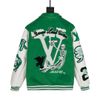 L - V Varsity Leather Jacket Green (BEST VERSION)(HẾT HÀNG)