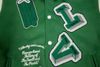 L - V Varsity Leather Jacket Green (BEST VERSION)(HẾT HÀNG)