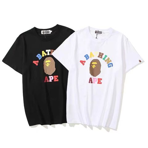  BAPE® Multi Color Letters College Tee Black/White 