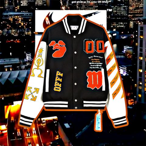  Off - White™ Graphics Leather Varsity (BEST VERSION)  (HẾT HÀNG) 