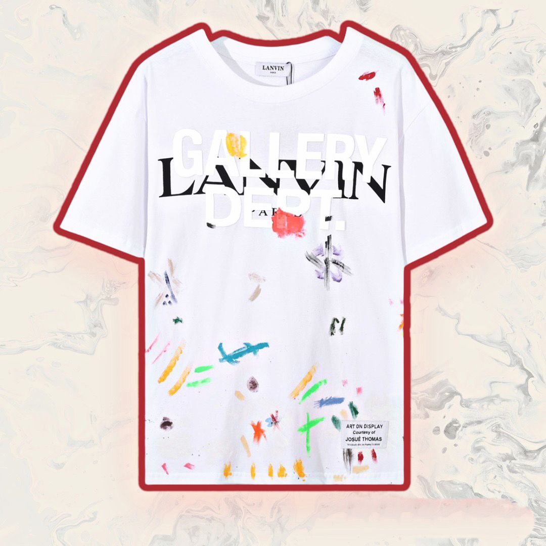 Lanvin x Gallery Dept. Logos Printed T-Shirt With Paint Marks White (HẾT HÀNG)