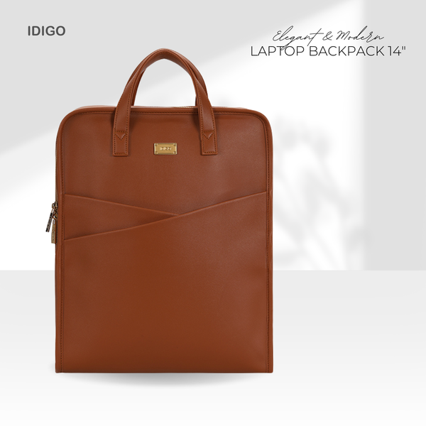 Balo da nam nữ đựng laptop 14inch vạt xéo, Balo công sở cao cấp chứa tài liệu A4 UBP2-6034