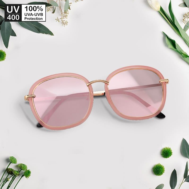 Mắt kính mát nam nữ tròn tráng gương gọng kính kim loại kép UV400 Jaliver Young SM – 6093