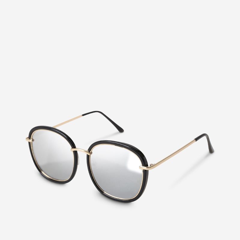 Mắt kính mát nam nữ tròn tráng gương gọng kính kim loại kép UV400 Jaliver Young SM – 6093