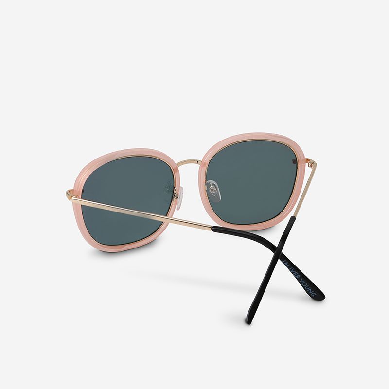 Mắt kính mát nam nữ tròn tráng gương gọng kính kim loại kép UV400 Jaliver Young SM – 6093