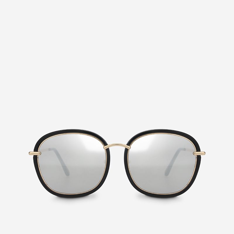 Mắt kính mát nam nữ tròn tráng gương gọng kính kim loại kép UV400 Jaliver Young SM – 6093