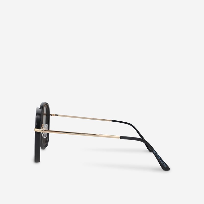 Mắt kính mát nam nữ tròn tráng gương gọng kính kim loại kép UV400 Jaliver Young SM – 6093