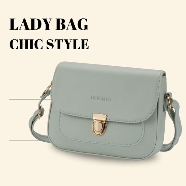 Túi xách nữ đi chơi, túi đeo vai công sở nữ khoá gài DEVANTO FB2 - 2511D
