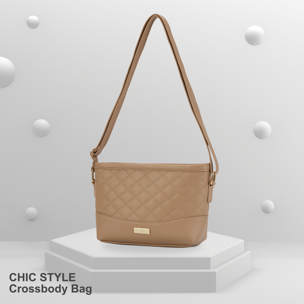 Túi đeo chéo đi chơi hoạ tiết chần trám, túi đeo vai công sở nữ DEVANTO FB2 - 3511D