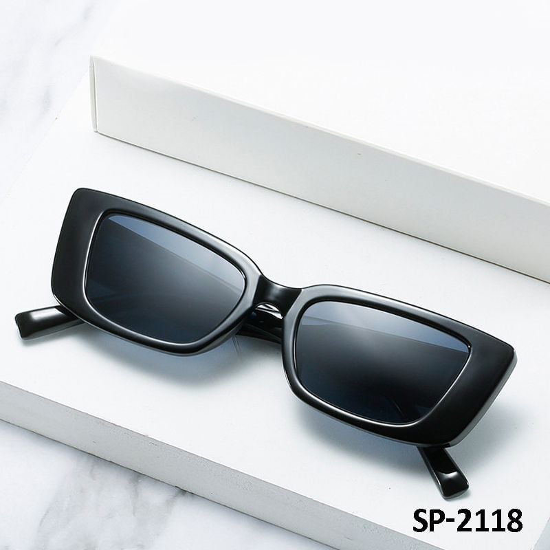 Mắt kính mát nữ phom chữ nhật, kính thời trang nam gọng kính nhựa UV400 Jaliver Young SP - 2118