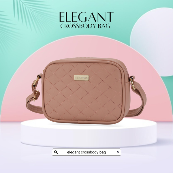 Túi đeo vai công sở nữ, túi đeo chéo đi chơi họa tiết chần trám DEVANTO FB2 - 2510D