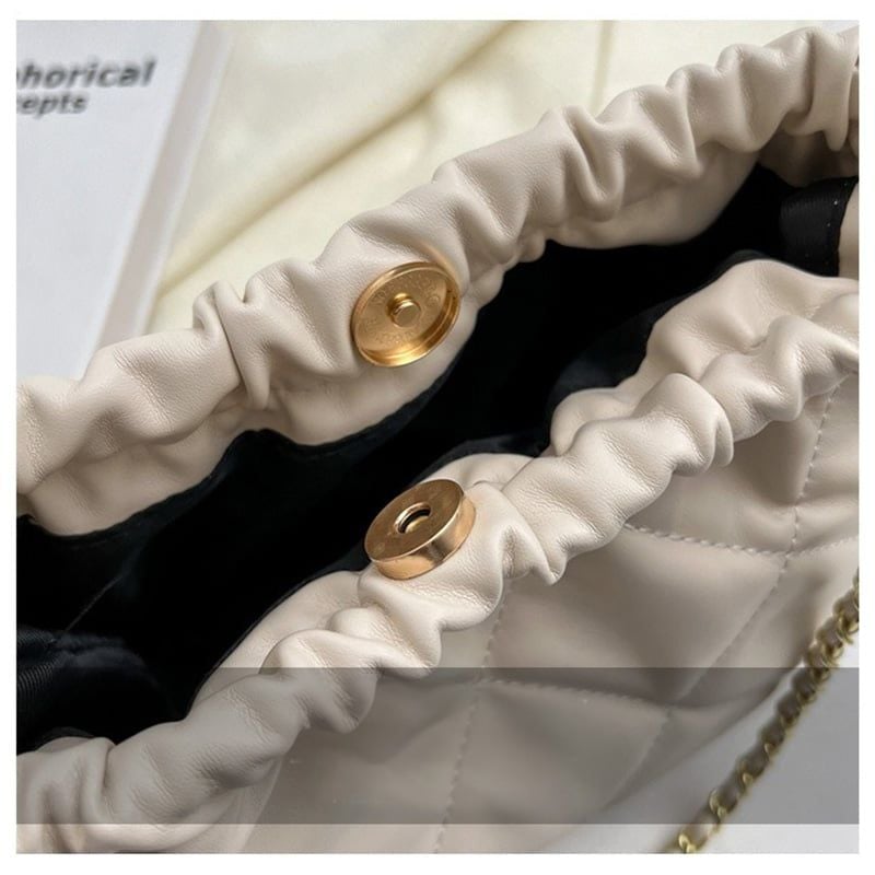 Túi đeo vai đi chơi nữ phom mềm chần trám phối dây xích IDIGO FB2 - 3394