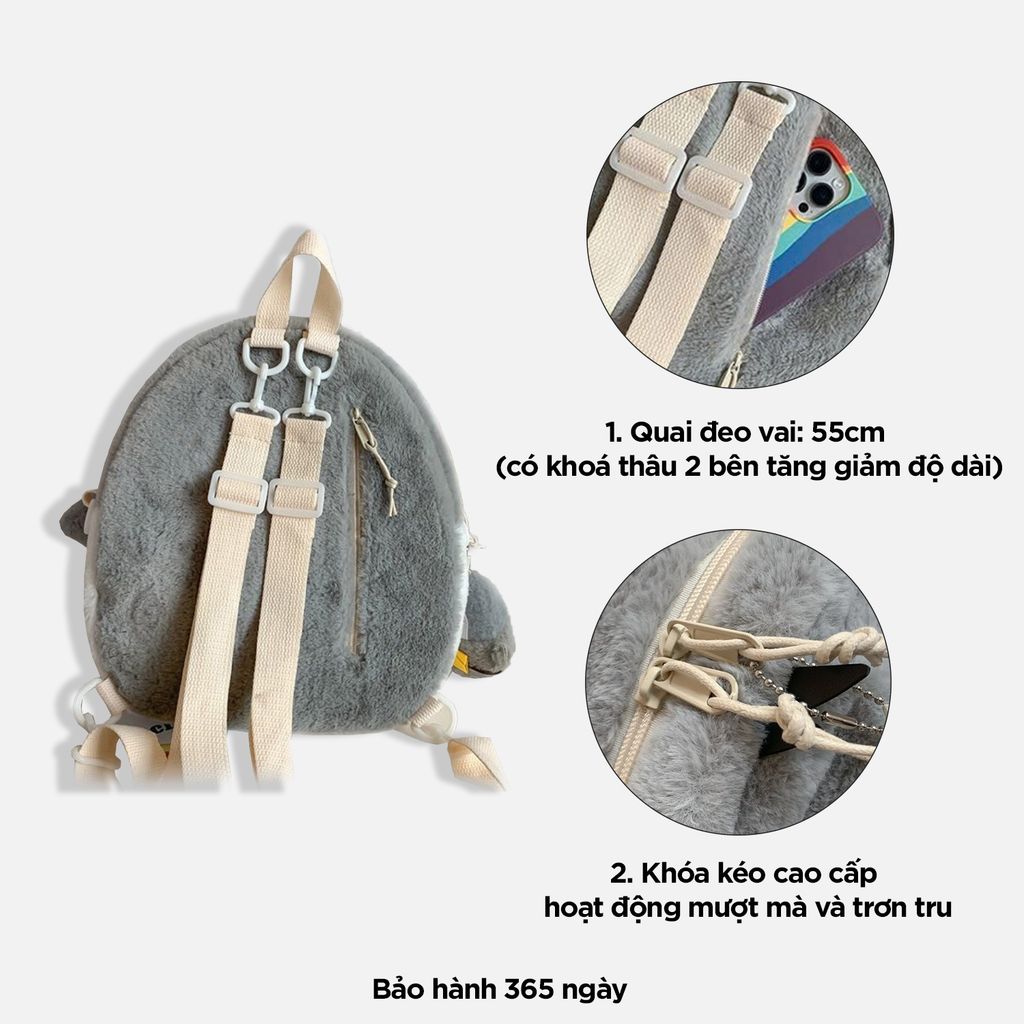 Balo chim cánh cụt dễ thương, túi đeo chéo đi chơi xinh xắn IDIGO FBP6 - 3397