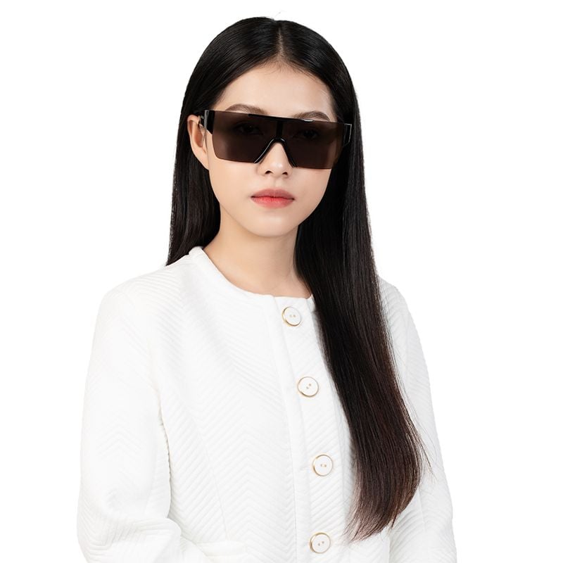 Mắt kính mát nam nữ vuông gọng kính nhựa không vành thời trang UV400 Jaliver Young SP - 1098