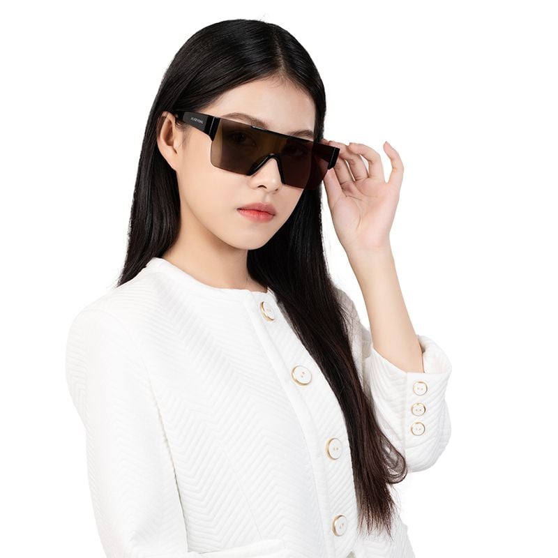 Mắt kính mát nam nữ vuông gọng kính nhựa không vành thời trang UV400 Jaliver Young SP - 1098