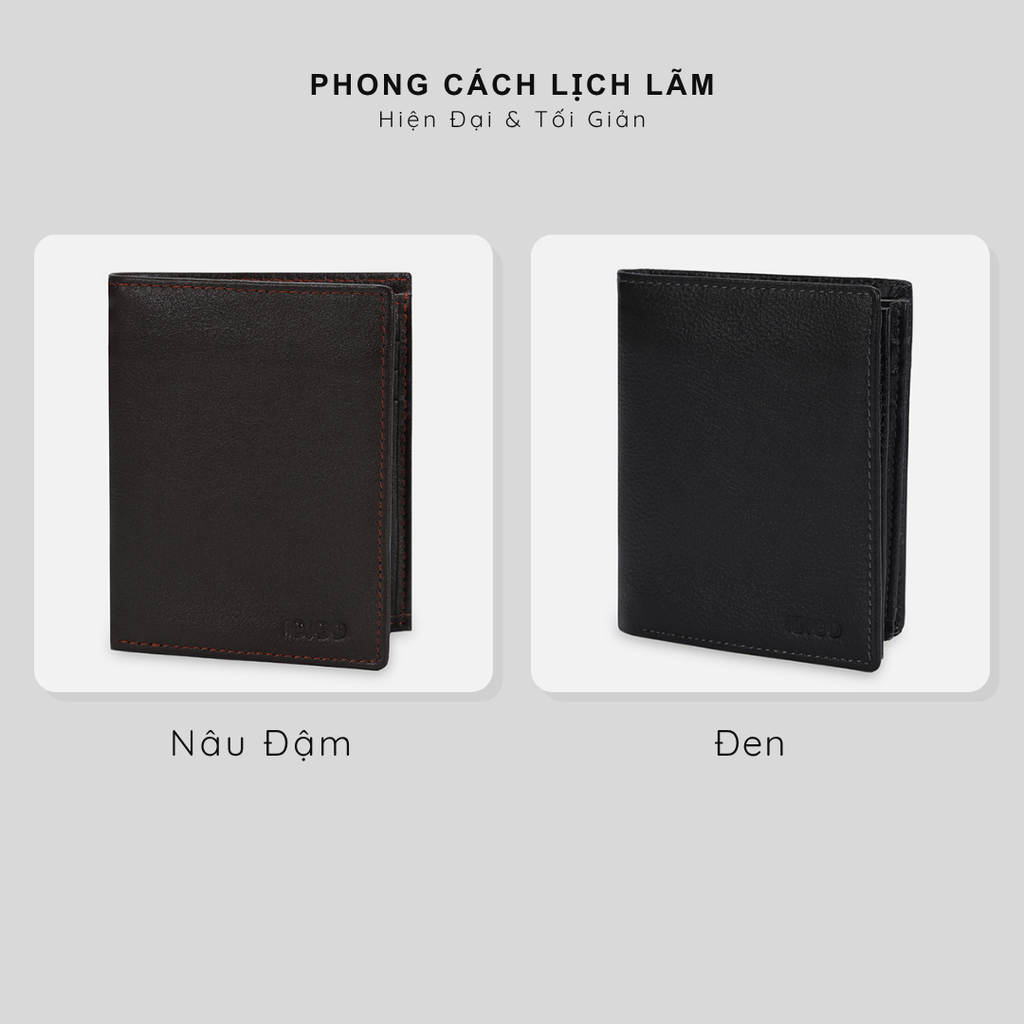 Ví nam da bò phom chữ nhật đứng lịch lãm tiện lợi IDIGO MW1 - 6033