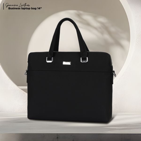 Túi xách da bò công sở đựng laptop 14inch, túi da đeo chéo nam nữ đựng tài liệu A4 IDIGO MB1 - 20000 1