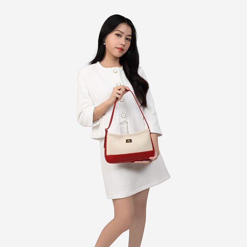 Túi xách nữ đeo vai dáng chữ nhật, túi da công sở nữ phối màu thanh lịch JO BY IDIGO FB2 - 2001 - 00