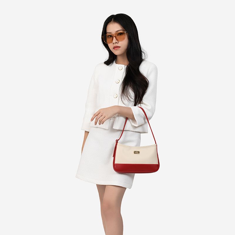 Túi xách nữ đeo vai dáng chữ nhật, túi da công sở nữ phối màu thanh lịch JO BY IDIGO FB2 - 2001 - 00