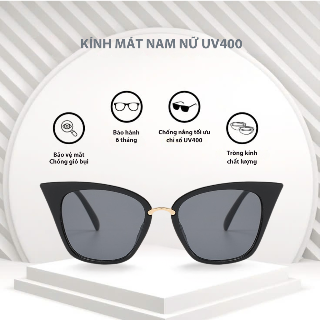 Mắt kính mát nữ mắt mèo gọng kính nhựa UV400 Jaliver Young SP - 1757