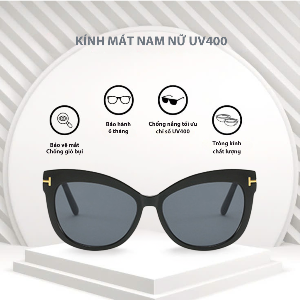 Kính nữ thời trang gọng kính nhựa UV400 Jaliver Young SP - 2139, kính râm nữ mắt mèo cá tính