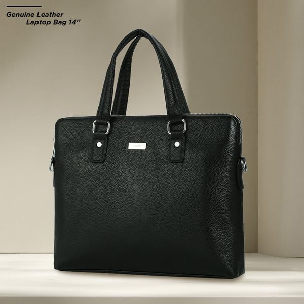 Túi xách laptop 14inch da bò, túi đeo vai công sở nam nữ đựng tài liệu A4 IDIGO MB1 - 16001