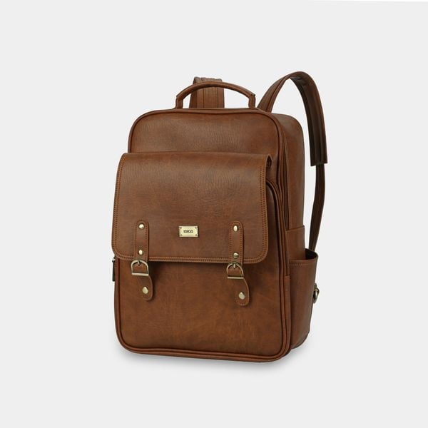  Balo Laptop Da Cao Cấp IDIGO UBP2 - 5050, Balo Công Sở Nam Nữ Nắp Gập Thời Trang Đựng Laptop 15 Inch 