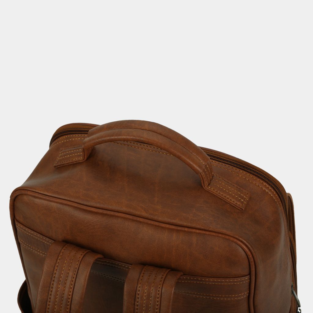 Balo Laptop Da Cao Cấp IDIGO UBP2 - 5050, Balo Công Sở Nam Nữ Nắp Gập Thời Trang Đựng Laptop 15 Inch