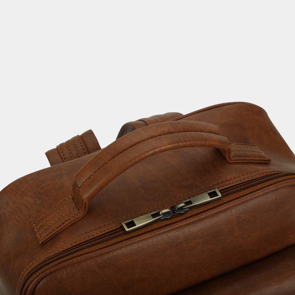 Balo Laptop Da Cao Cấp IDIGO UBP2 - 5050, Balo Công Sở Nam Nữ Nắp Gập Thời Trang Đựng Laptop 15 Inch