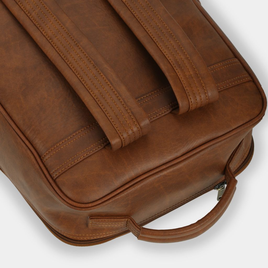 Balo Laptop Da Cao Cấp IDIGO UBP2 - 5050, Balo Công Sở Nam Nữ Nắp Gập Thời Trang Đựng Laptop 15 Inch