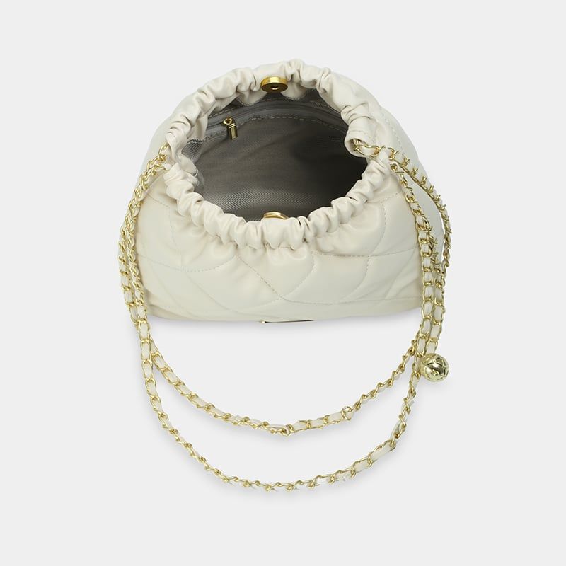 Túi đeo vai đi chơi nữ phom mềm chần trám phối dây xích IDIGO FB2 - 3394