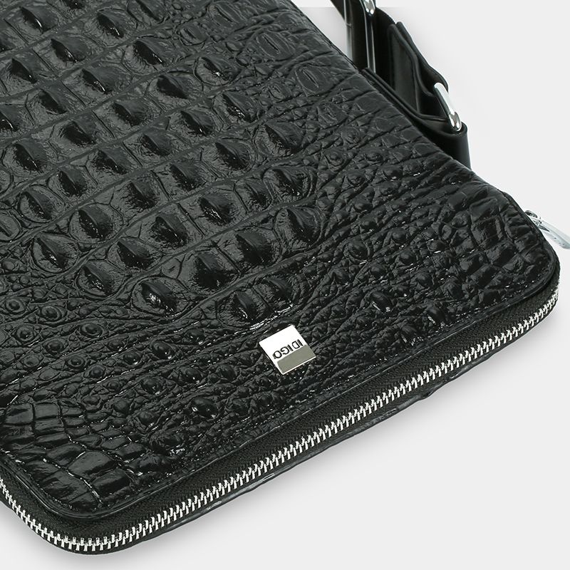 Túi xách công sở da thật cao cấp, túi đeo chéo nam đựng IPAD 9.7 inch họa tiết vân cá sấu nổi bật IDIGO MB1 - 6025