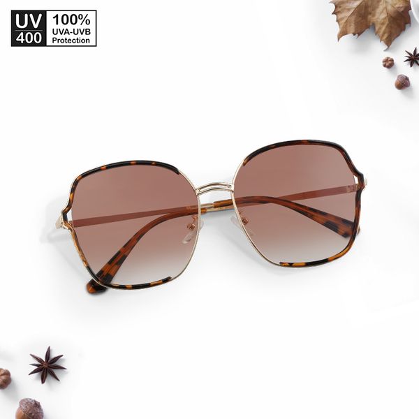 Mắt kính mát nam nữ Oval gọng kính nhựa UV400 trang trí viền Jaliver Young SM-6111