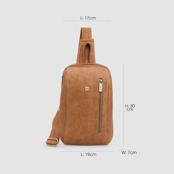 Túi đeo chéo trước ngực nam dáng bầu năng động IDIGO MB2 - 411 - 00 hình kích thước