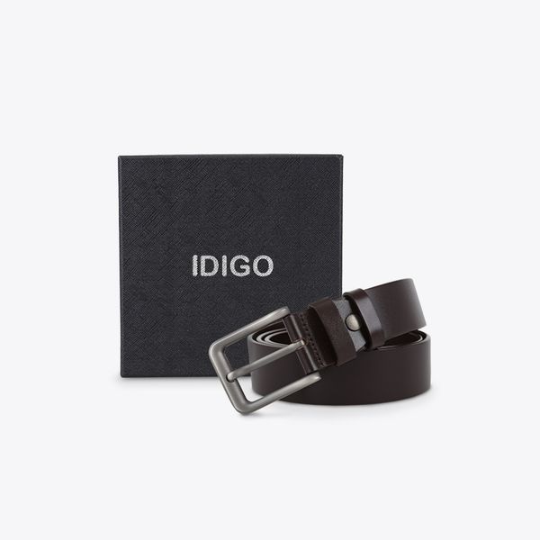 Thắt Lưng Nam Da Thật IDIGO MD1-6001 Màu Nâu Đậm hình ghép