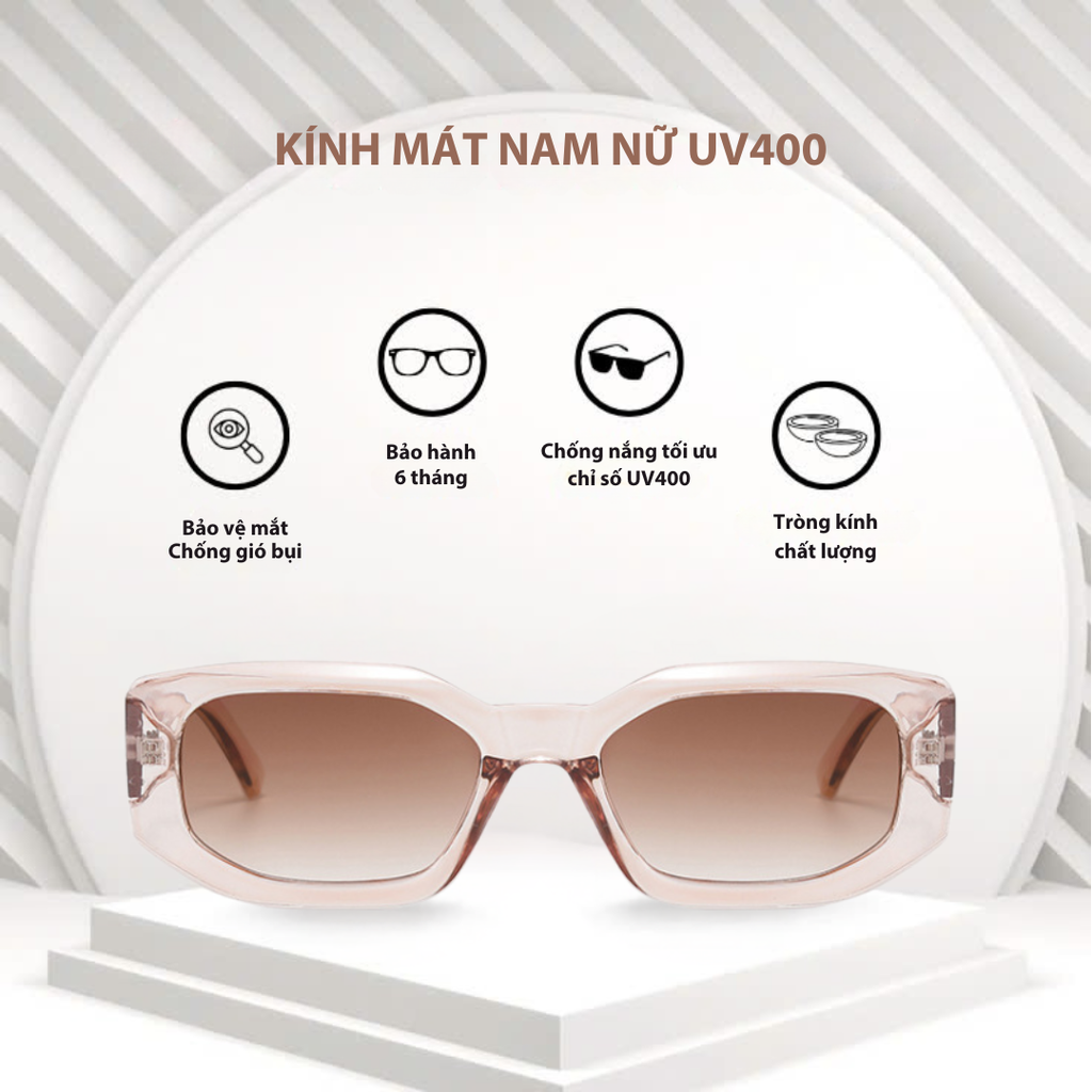 Mắt kính mát nam nữ hình đa giác gọng kính nhựa UV400 Jaliver Young SP - 2082