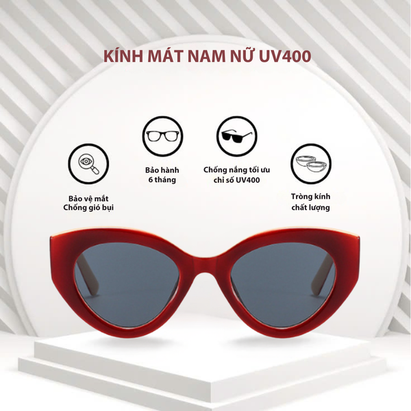  Kính mát nữ mắt mèo gọng kính nhựa, kính râm nữ chống tia UV400 Jaliver Young SP - 2050 