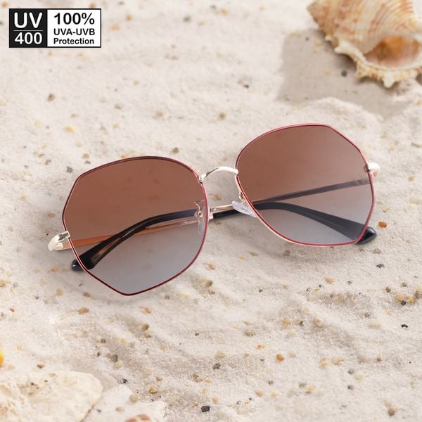  Mắt kính thời trang nam phom vuông, kính râm nữ gọng kính kim loại UB400 Jaliver Young SM - 6348 