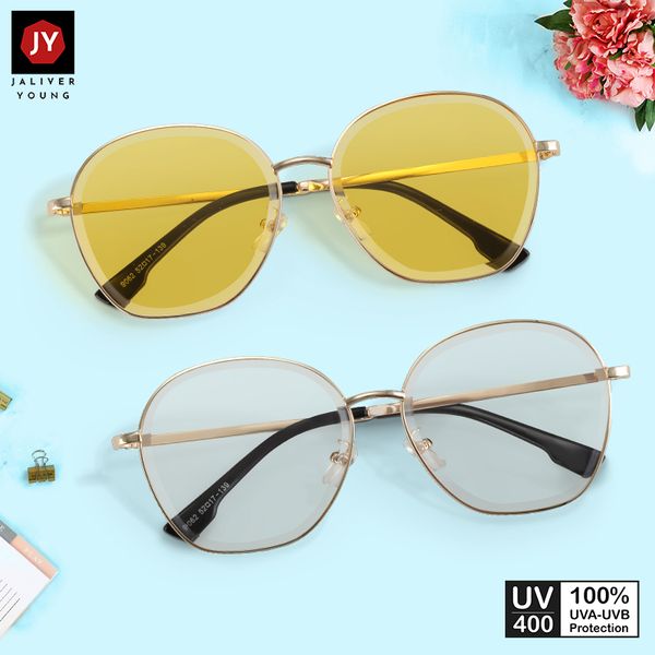 Mắt kính mát nam nữ ovan gọng kính kim loại UV400 Jaliver Young SM – 6113 hình ghép 2