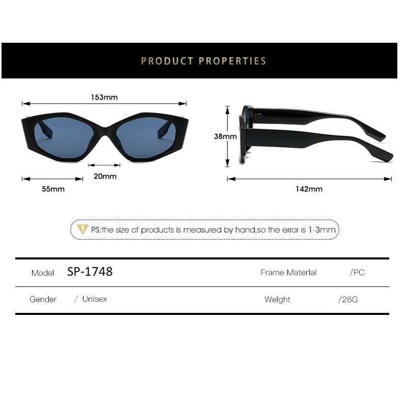 Kính nam thời trang gọng kính nhựa, kính mát nữ mắt mèo năng động UV400 Jaliver Young SP - 1748