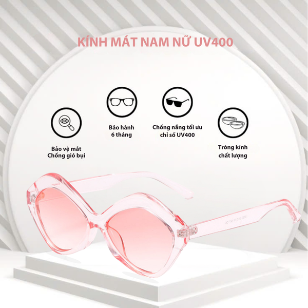  Kính râm nữ đa giác gọng kính nhựa, kính râm nữ chống tia UV400 Jaliver Young SP - 2115 