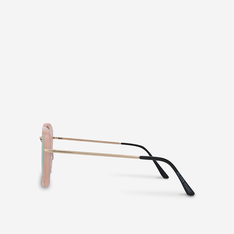 Mắt kính mát nam nữ tròn tráng gương gọng kính kim loại kép UV400 Jaliver Young SM – 6093