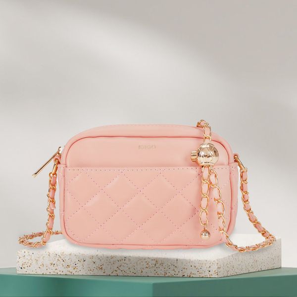 Túi đeo vai đi tiệc, túi đeo chéo nữ đi chơi chần trám phối dây xích IDIGO FB2 - 4320 hình đại diện