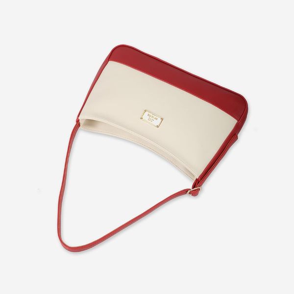 Túi da đeo vai nữ dáng chữ nhật phối màu JO BY IDIGO FB2-2001-00 đỏ đô